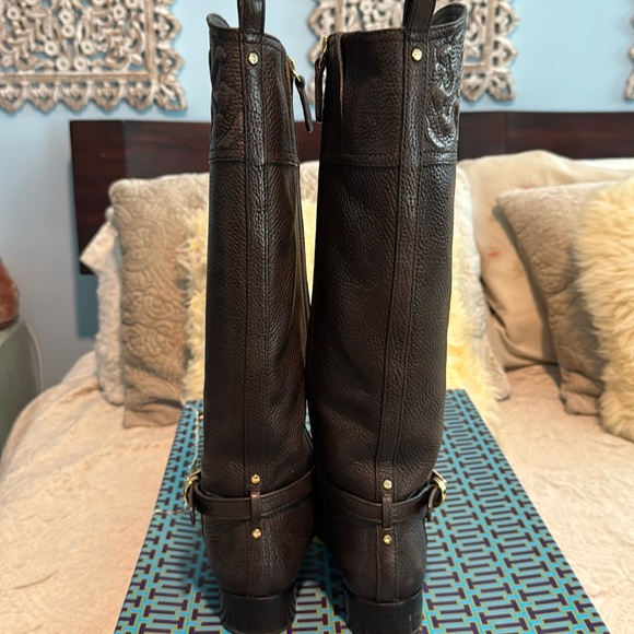 Tory Burch Marlene Riding boots in tumbled leather - Picture 4 of 12